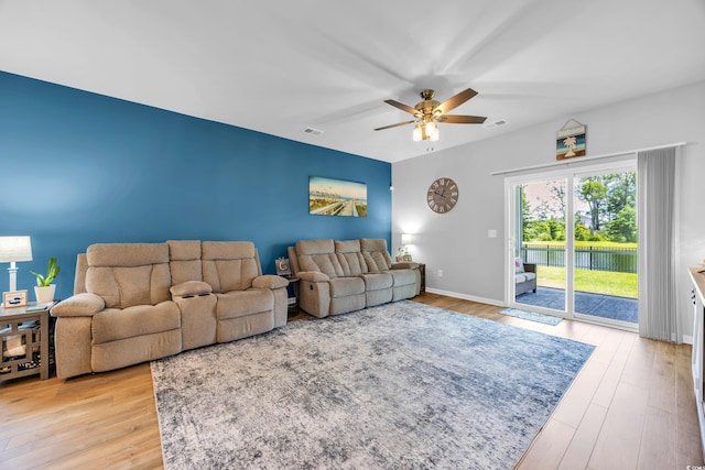 788 Dusty Pine Way, Myrtle Beach, SC 29588 - living area featuring a ceiling fan and light wood finished floors