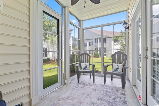 314 Black Oak Ln Unit 102, Murrells Inlet, SC 29576 - sunroom / solarium featuring a ceiling fan