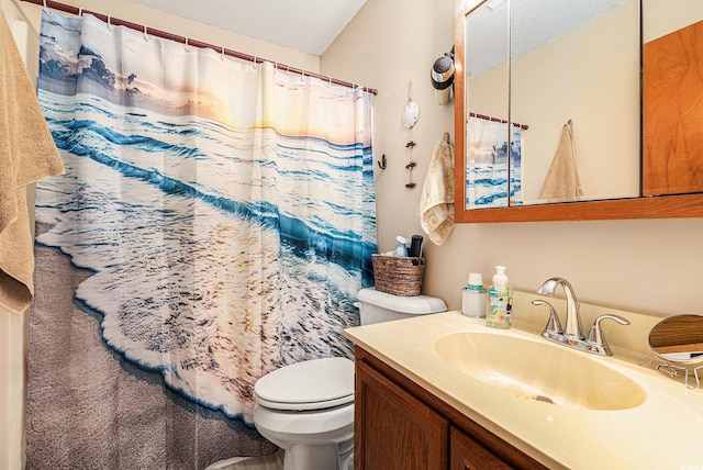 951 Plantation Dr Unit F1, Little River, SC 29566 - full bath with vanity, a textured ceiling, and curtained shower
