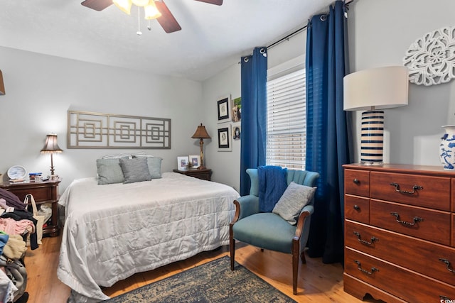 1710-C Edge Dr, North Myrtle Beach, SC 29582 - bedroom featuring wood finished floors and a ceiling fan