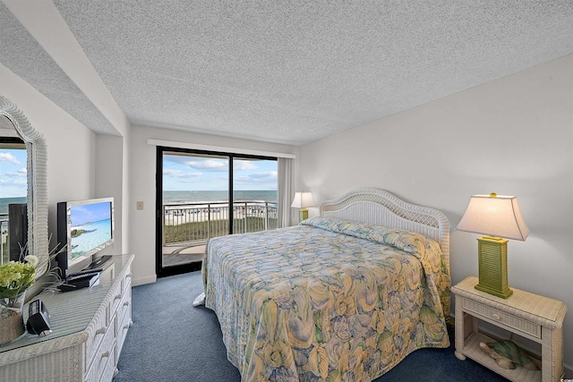 523 S Ocean Blvd Unit 305, North Myrtle Beach, SC 29582 - carpeted bedroom with access to outside and a textured ceiling