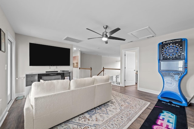 2212 Leeboard Ct, Myrtle Beach, SC 29579 - living area featuring wood finished floors and ceiling fan