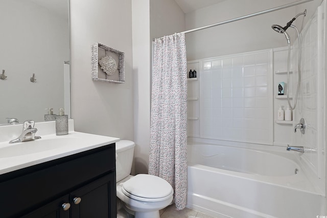 6253 Catalina Dr Unit 1711, North Myrtle Beach, SC 29582 - full bathroom featuring shower / bath combo with shower curtain, vanity, and tile patterned floors