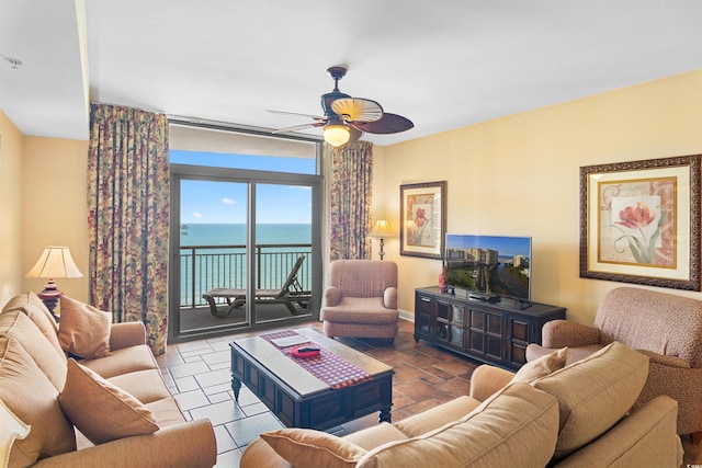 100 N Beach Blvd Unit 1816, North Myrtle Beach, SC 29582 - living area with ceiling fan and baseboards