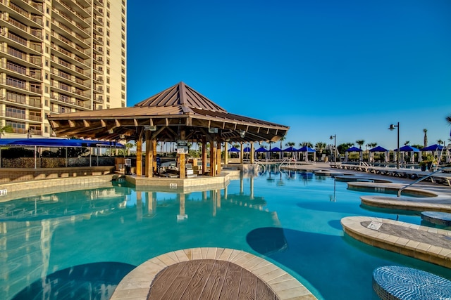 100 N Beach Blvd Unit 1816, North Myrtle Beach, SC 29582 - community pool with a jacuzzi and a gazebo