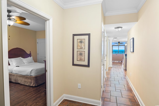 100 N Beach Blvd Unit 1816, North Myrtle Beach, SC 29582 - corridor featuring baseboards and crown molding
