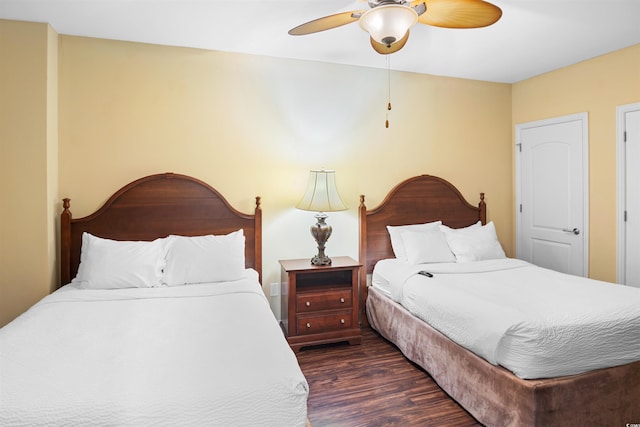 100 N Beach Blvd Unit 1816, North Myrtle Beach, SC 29582 - bedroom featuring dark wood finished floors and ceiling fan