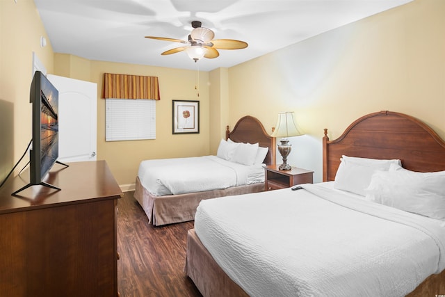 100 N Beach Blvd Unit 1816, North Myrtle Beach, SC 29582 - bedroom with dark wood finished floors and ceiling fan