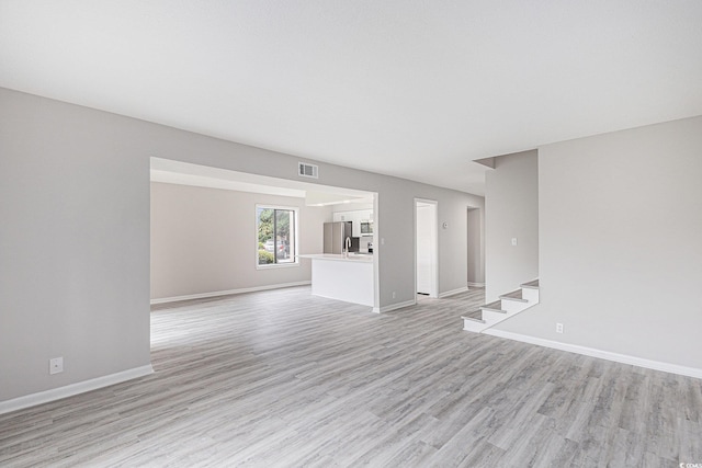 800 Egret Cir Unit 53, Little River, SC 29566 - unfurnished living room featuring light wood-style flooring and stairs