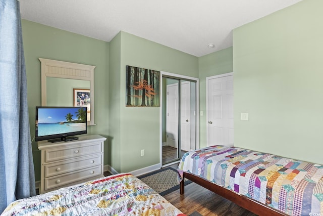5801 Oyster Catcher Dr Unit 431, North Myrtle Beach, SC 29582 - bedroom featuring a closet and wood finished floors