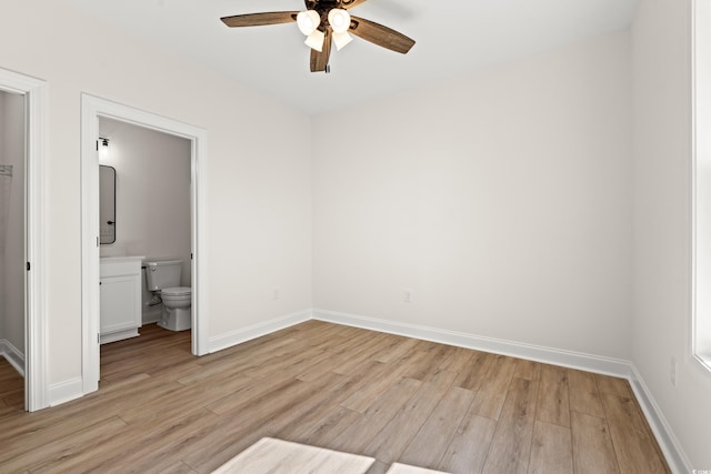 2426 Park St, North Myrtle Beach, SC 29582 - unfurnished bedroom with light wood-type flooring, ensuite bathroom, and a ceiling fan