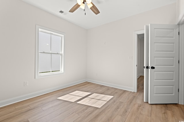 2426 Park St, North Myrtle Beach, SC 29582 - spare room with ceiling fan and light wood finished floors