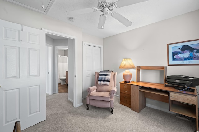 503 20th Ave N Unit 9D, North Myrtle Beach, SC 29582 - carpeted office space with attic access and ceiling fan