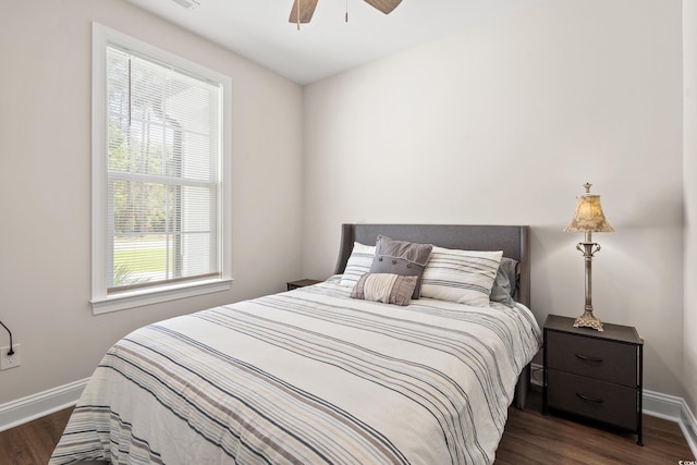 609 Mccown Dr, Conway, SC 29526 - bedroom with dark wood-style floors and ceiling fan