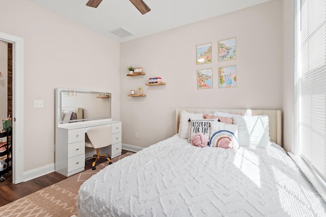 609 Mccown Dr, Conway, SC 29526 - bedroom featuring wood finished floors, a desk, and a ceiling fan