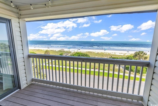 5601 N Ocean Blvd Unit A309, Myrtle Beach, SC 29577 - deck featuring view of water and beach