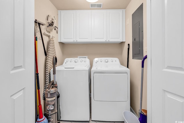 139 S Dunes Dr Unit 304, Pawleys Island, SC 29585 - laundry room featuring cabinet space, washing machine and dryer, and electric panel