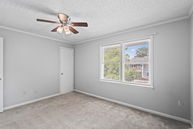 4115 Little River Rd Unit 1-E, Myrtle Beach, SC 29577 - unfurnished bedroom featuring carpet floors, a textured ceiling, ornamental molding, and ceiling fan