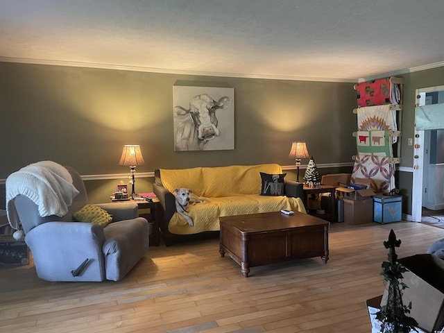 1872 Harris Short Cut Rd, Conway, SC 29526 - living room with crown molding and hardwood / wood-style floors
