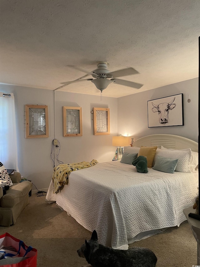 1872 Harris Short Cut Rd, Conway, SC 29526 - bedroom featuring carpet, a textured ceiling, and ceiling fan
