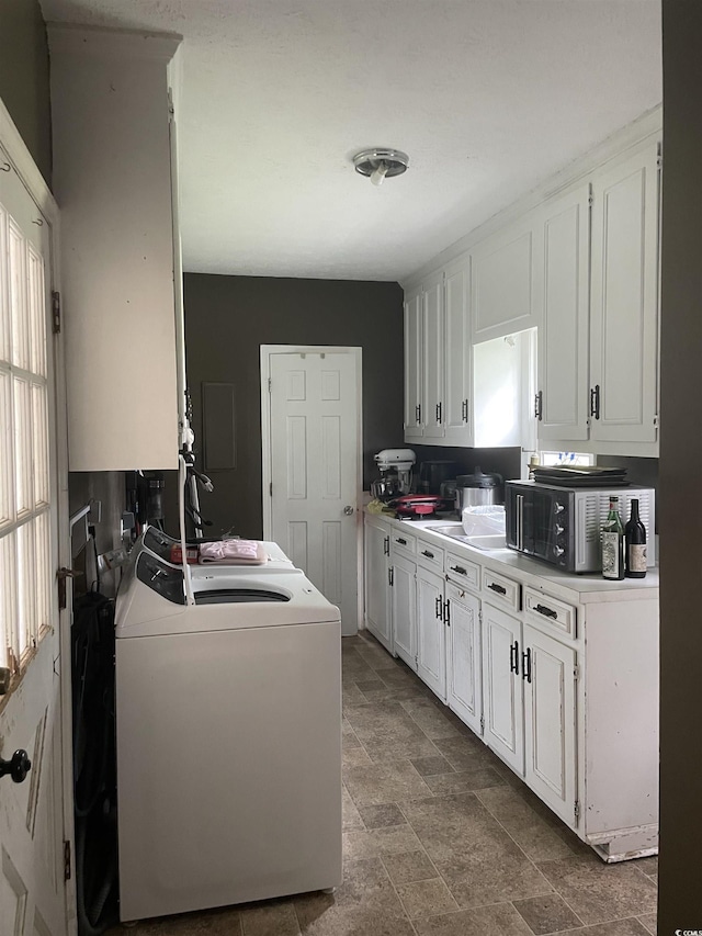 1872 Harris Short Cut Rd, Conway, SC 29526 - laundry room featuring washer / dryer and stone finish floors