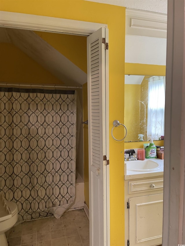 1872 Harris Short Cut Rd, Conway, SC 29526 - full bath featuring vanity, shower / tub combo with curtain, and tile patterned flooring