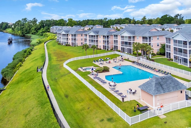 605 Waterway Village Blvd Unit 31A, Myrtle Beach, SC 29579 - drone / aerial view of a nearby body of water and a pool area