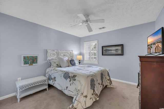 605 Waterway Village Blvd Unit 31A, Myrtle Beach, SC 29579 - carpeted bedroom featuring ceiling fan and a textured ceiling