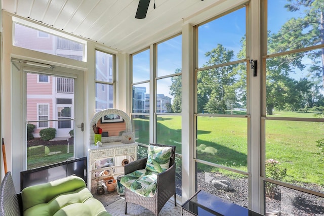 605 Waterway Village Blvd Unit 31A, Myrtle Beach, SC 29579 - sunroom featuring ceiling fan