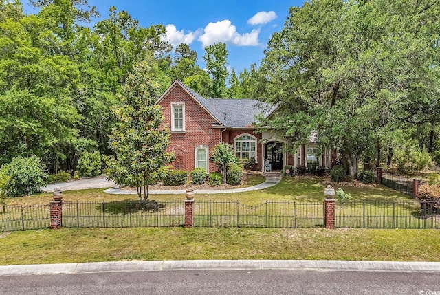 487 Trestle Way, Conway, SC 29526 - view of front of house with brick siding and a fenced front yard