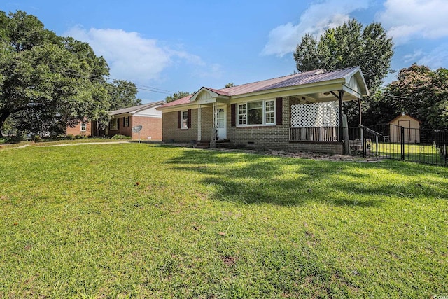 320 Edgewood Cir, Conway, SC 29527 - single story home featuring crawl space, a metal roof, and brick siding