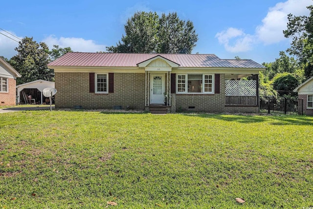 320 Edgewood Cir, Conway, SC 29527 - single story home featuring crawl space, a metal roof, entry steps, and brick siding