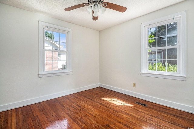320 Edgewood Cir, Conway, SC 29527 - spare room with wood-type flooring, plenty of natural light, ceiling fan, and a textured ceiling