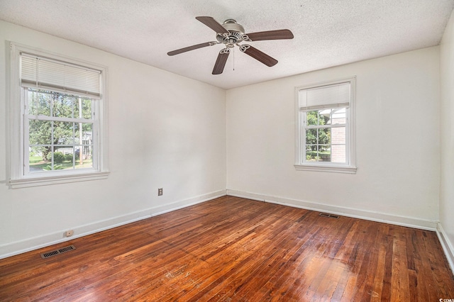 320 Edgewood Cir, Conway, SC 29527 - spare room with hardwood / wood-style flooring, a textured ceiling, and ceiling fan
