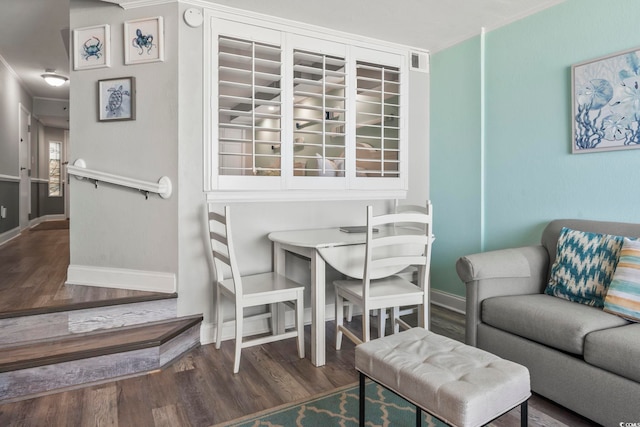 4800 S Ocean Blvd Unit 520, North Myrtle Beach, SC 29582 - living area with wood finished floors and crown molding