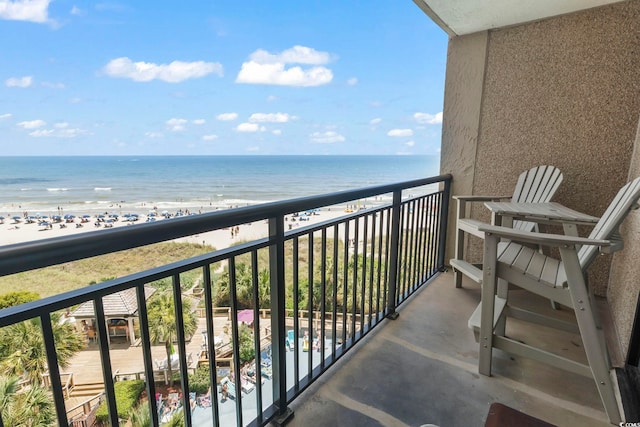 4800 S Ocean Blvd Unit 520, North Myrtle Beach, SC 29582 - balcony featuring view of water and beach