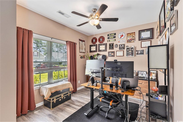 227 Palm Terrace Loop, Conway, SC 29526 - office featuring plenty of natural light, ceiling fan, and wood finished floors