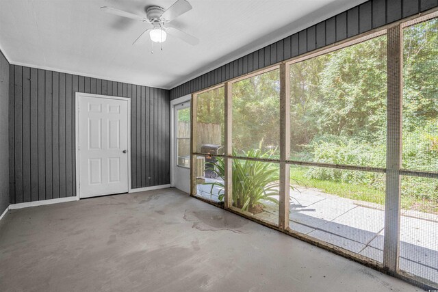 178 Beaver Pond Loop Unit 60, Pawleys Island, SC 29585 - unfurnished sunroom with ceiling fan