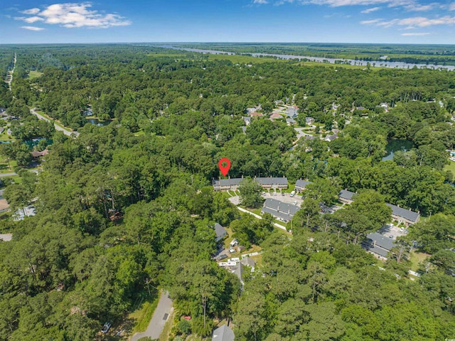178 Beaver Pond Loop Unit 60, Pawleys Island, SC 29585 - aerial view of property and surrounding area featuring a heavily wooded area