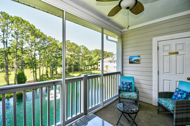 5825 Catalina Dr Unit 833, North Myrtle Beach, SC 29582 - sunroom featuring a ceiling fan