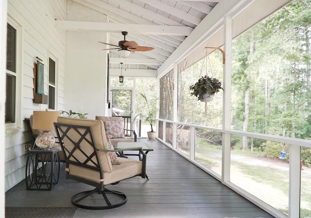 160 Comanche Dr, Georgetown, SC 29440 - sunroom / solarium with a ceiling fan