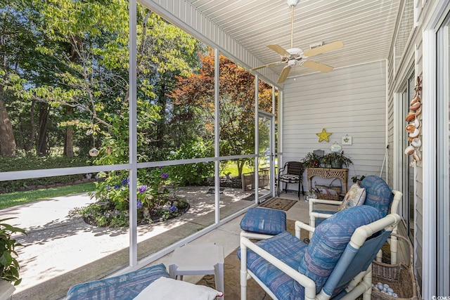 4610 Fringetree Dr, Murrells Inlet, SC 29576 - sunroom with ceiling fan