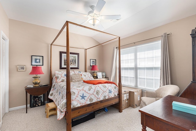 4610 Fringetree Dr, Murrells Inlet, SC 29576 - carpeted bedroom featuring a ceiling fan and lofted ceiling