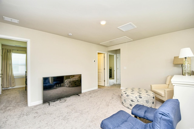 2325 Copper Creek Loop, Longs, SC 29568 - carpeted living room featuring attic access and baseboards