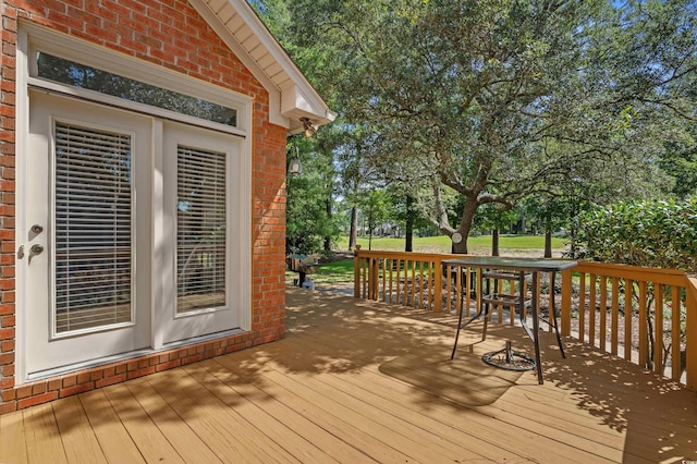 3975 River Hills Dr, Little River, SC 29566 - wooden terrace featuring view of scattered trees