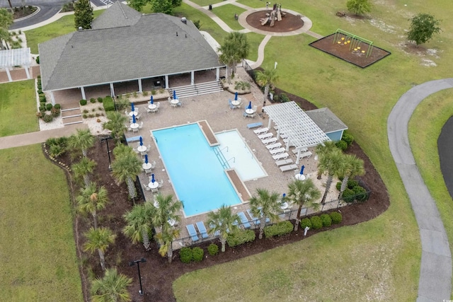 4881 Hopespring St, Myrtle Beach, SC 29579 - view from above of property with a pool