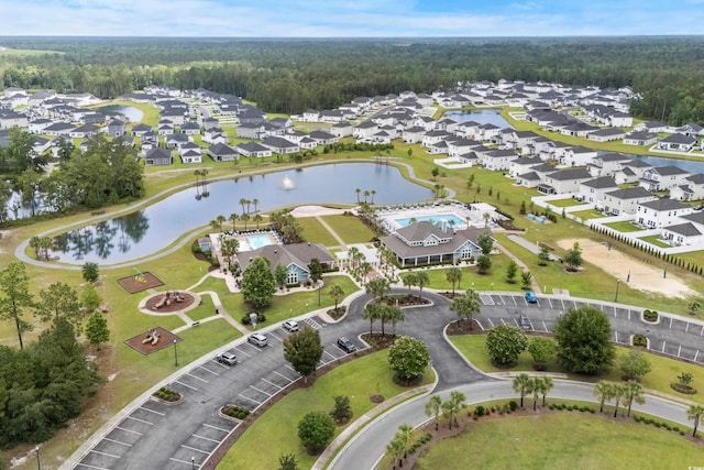 4881 Hopespring St, Myrtle Beach, SC 29579 - aerial perspective of suburban area with a heavily wooded area and a large body of water