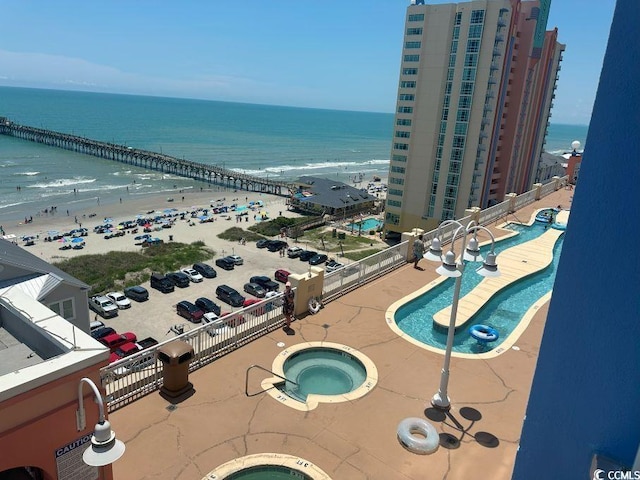 3601 N Ocean Blvd Unit 1139, North Myrtle Beach, SC 29582 - drone / aerial view of unending shoreline and a pool