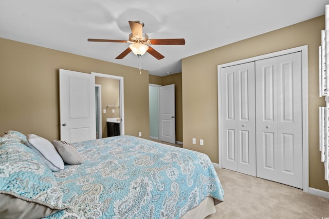 156 Parmelee Dr Unit D, Murrells Inlet, SC 29576 - bedroom with a closet, light colored carpet, and ceiling fan