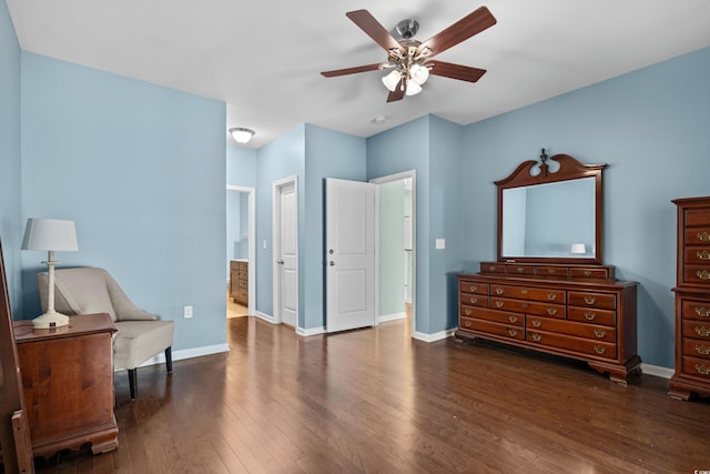 156 Parmelee Dr Unit D, Murrells Inlet, SC 29576 - bedroom with wood finished floors, ceiling fan, and ensuite bath
